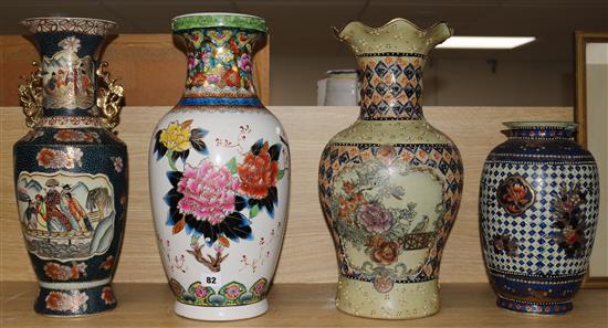 Four large Oriental vases